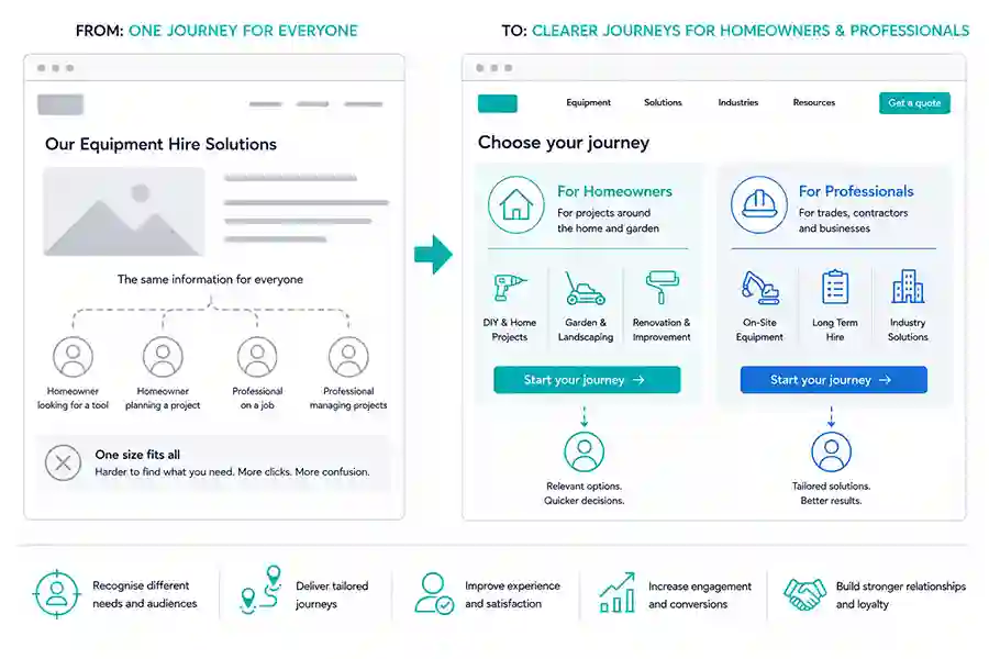Homeowner and professional website journeys placeholder