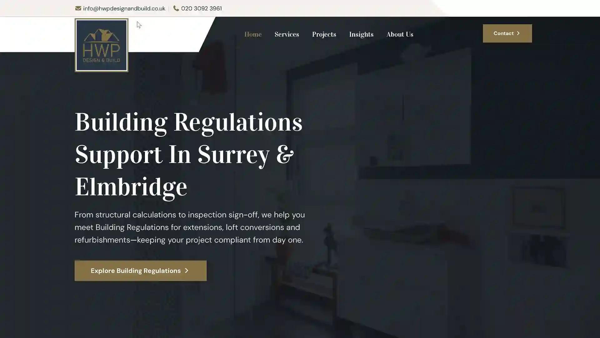A new website for a Surrey building company